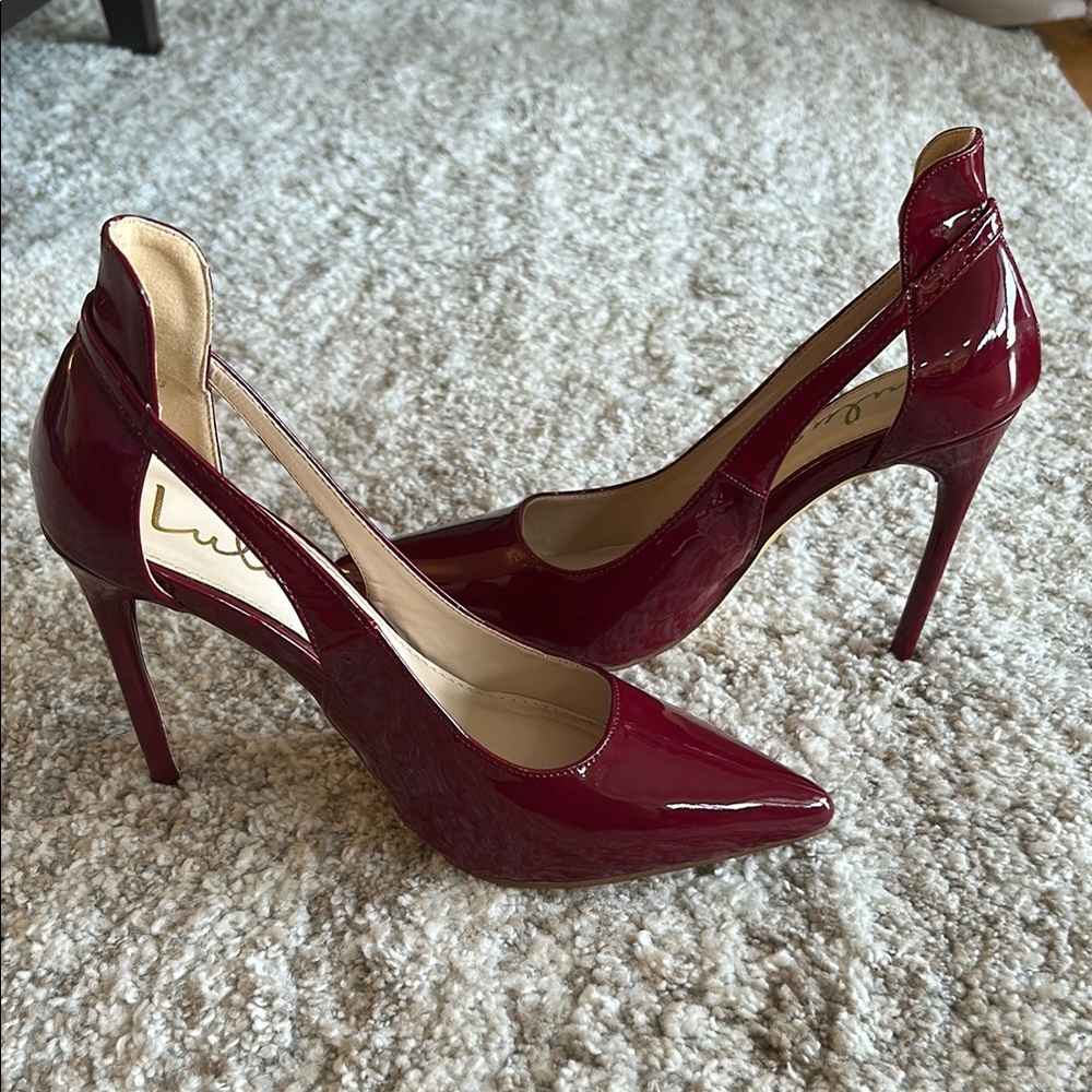 Lulu's Red Patent Leather Stiletto Heels